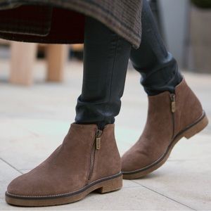 NEW Italian Waterproof Suede Booties.